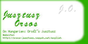 jusztusz orsos business card